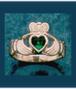 Ladies Stone Claddagh Ring