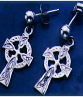 Celtic Cross Drop Earrings