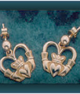 Old Fashioned Claddagh Drop Earrings