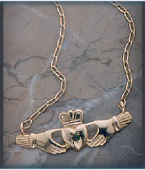 Emerald Claddagh Necklace Emerald Claddagh Necklace