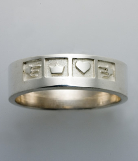 Four Symbol Claddagh Band
