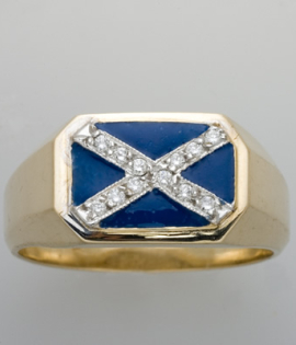 St. Andrews Cross with Diamonds Ring