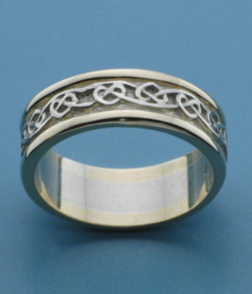 Celtic Heart Knot Band Two Tone Celtic Heart Knot Band Two Tone