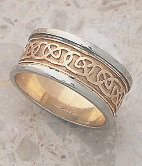 Ladies Sandblast Knot Two Tone Ring Ladies Sandblast Knot Two Tone Ring