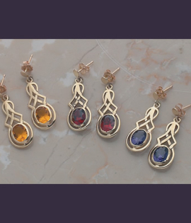 Oval Stone Knot Earrings