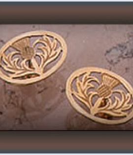 Oval Thistle Stud Earrings